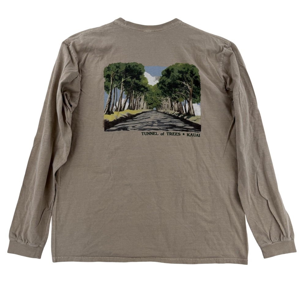 Crazy Shirts Kauai Shirt Tunnel Of Trees Mens Medium Brown Long Sleeve‎ Tee